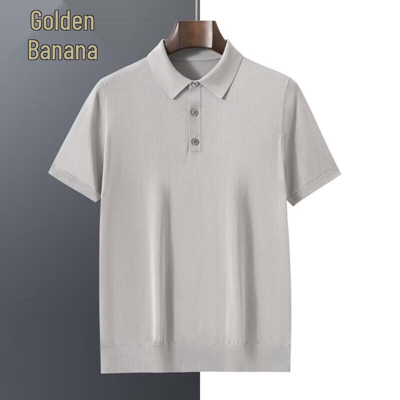 

Jinjuan Men s Premium 100% Silk Short-Sleeve Polo Shirt M/170