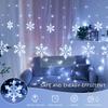 Christmas Snowflake Icicle Lights,6.5ft 144LED Curtain Lights Outdoor with 12 Drops, 8 Modes Waterproof Connectable Fairy Light for Eaves, Garden,