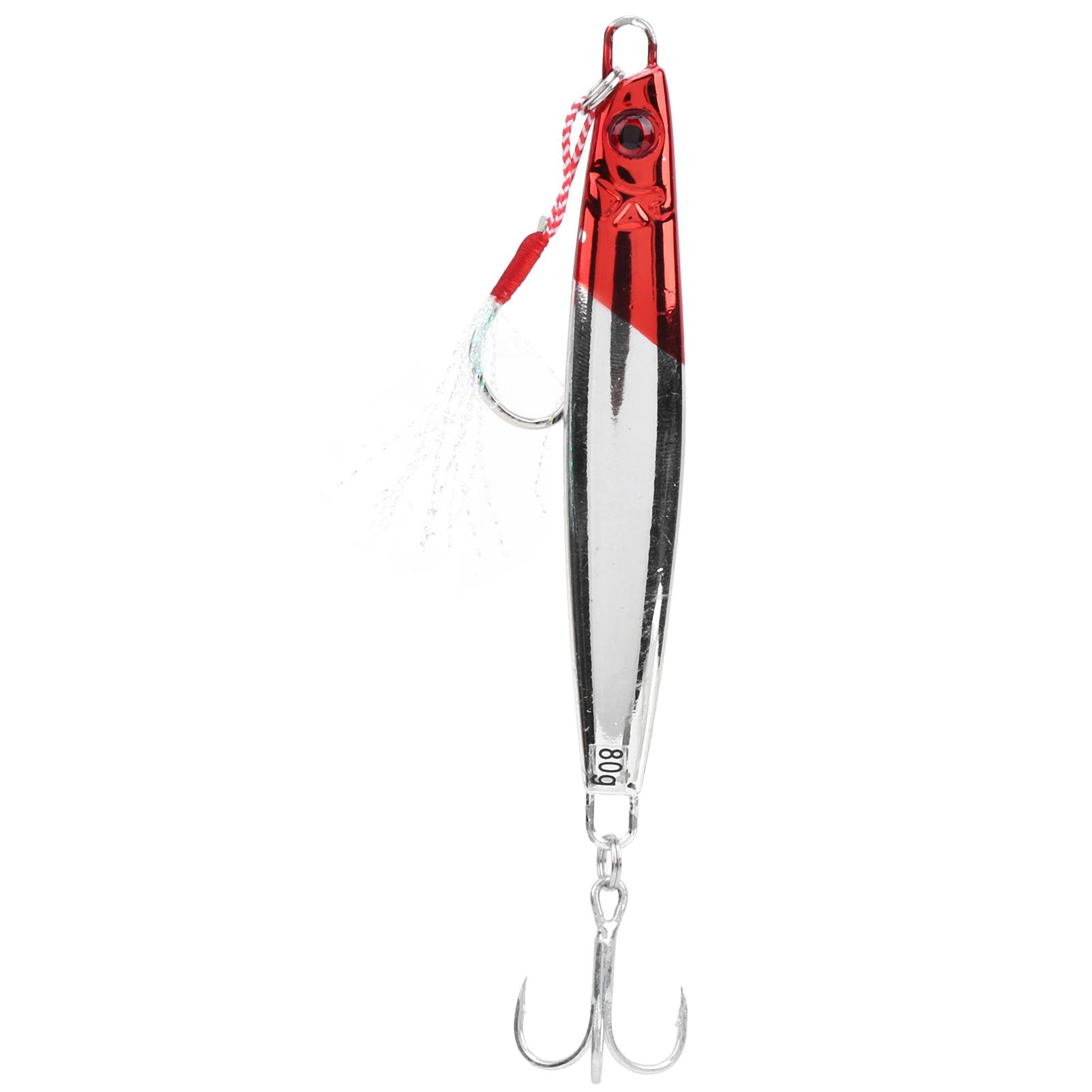 Electroplate Red Heads Boat Sea Fishing Iron Plate Lure Bait with Hook Accessory