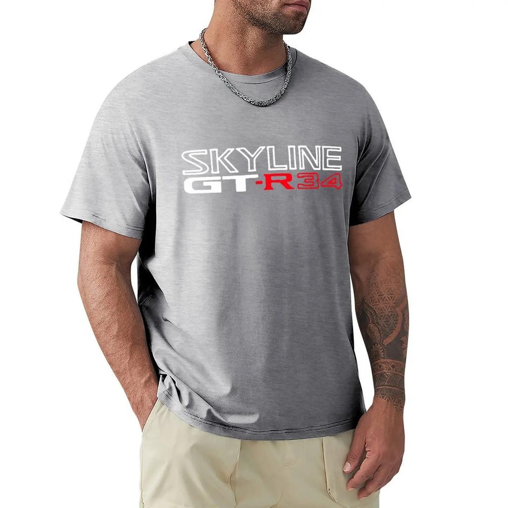 New Shirt Vision Street Wear Mens Logo Gt-r34 T Shirt Harajuku Short Sleeve T-shirt Cotton Graphics Tshirt Tops