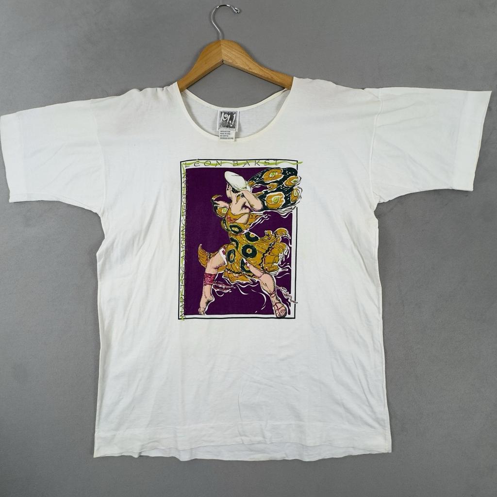 Rare Vintage 90s Leon Bakst Narcisse Art Print T Shirt White L The M.J Company