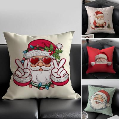Weihnachtsmann Niedlicher Kissenbezug Hausstaubmilbenabweisend Unsichtbarer Reißverschluss Sofa Bett