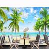 Large Beach 3d Mural Coconut Tree Landscape Wallpaper Living Room Bedroom Palm Tree Mural Home Decor