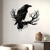 Artistic Crow And Tree Wall Decor Made Of Iron Perfect For Living Room Bedroom And Dining Room With Gothic Style