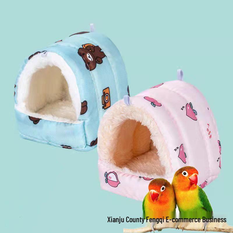 Parrot & Budgerigar Winter Nest: Peony Design for Birds, Hamsters & Hedgehogs