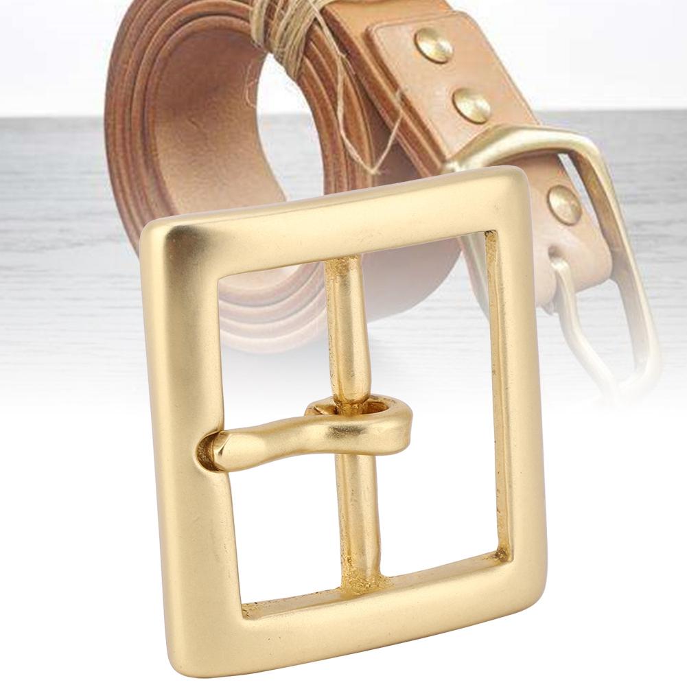 Brass Belt Buckle Single Pin End Bar Heel Gold Leather Craft Bag Hardware Accessories 40x56mm