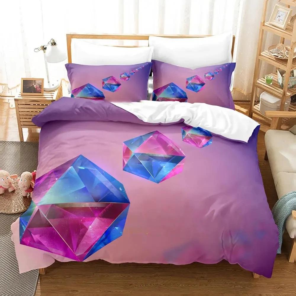 Konstnärligt Kristall Sängklädesset Pojkar Flickor Enkelsäng Queen Size Påslakan Örngott Säng Barn Vuxen Mode Hemtextil