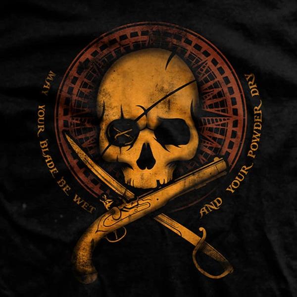 May You Keep Your Blade Wet, and Your Powder Dry. Gun Sword Skull T-Shirt. Premium Cotton Short Sleeve O-Neck Mens T Shirt New