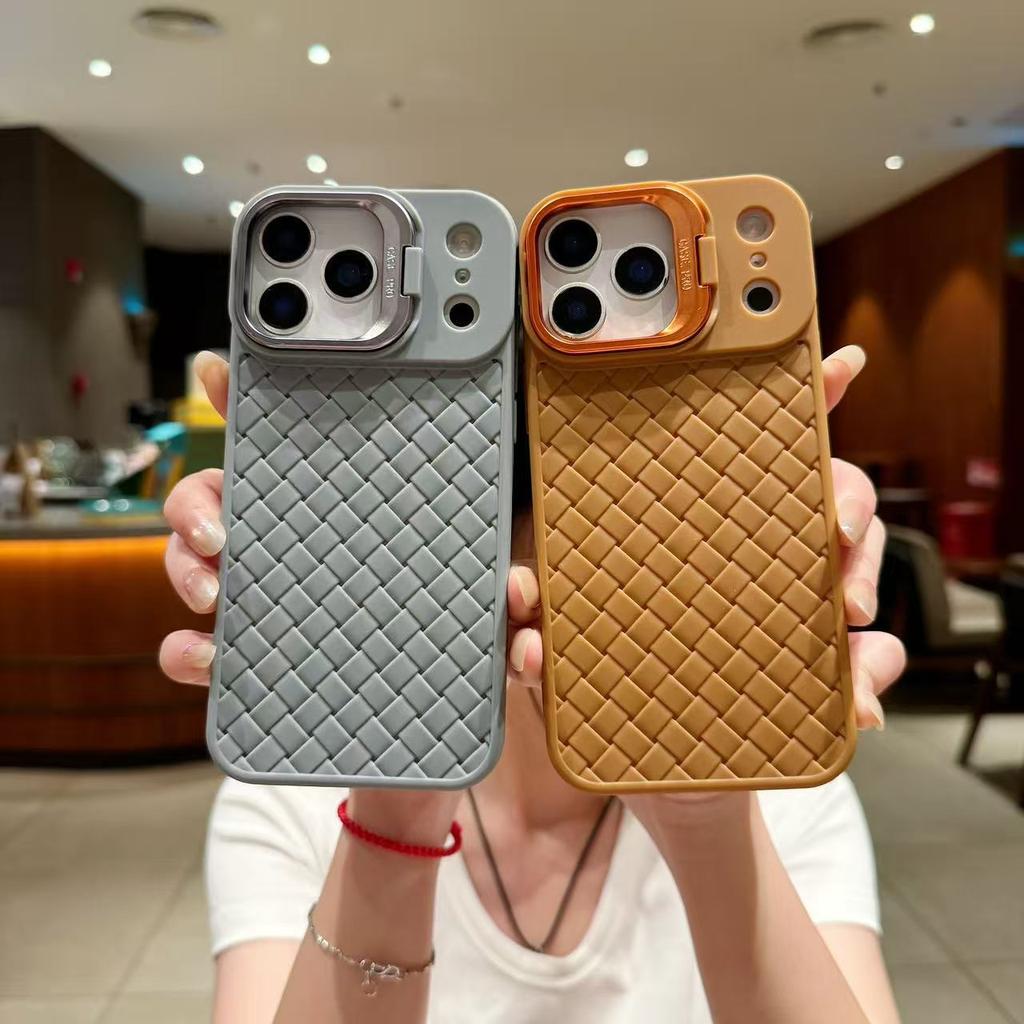 17 Applicable iPhone16 Pro Lens Holder Braided 15 Mobile Phone Case 14 Apple 13pm Protective Case 12/11