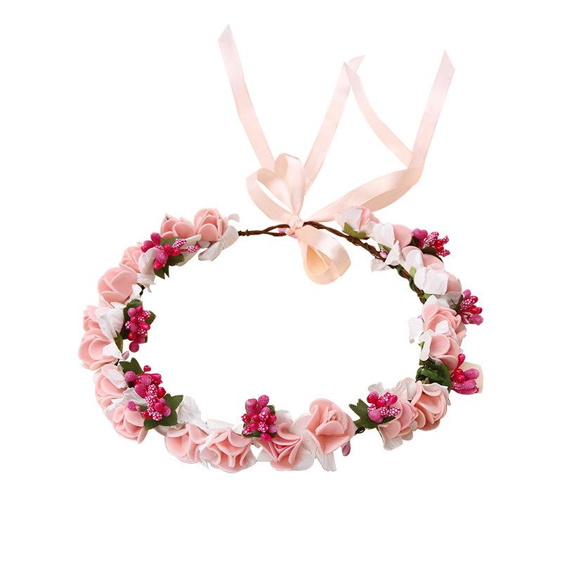 Small PE Rose Flower Headband for Bridesmaid Photography and Decoration