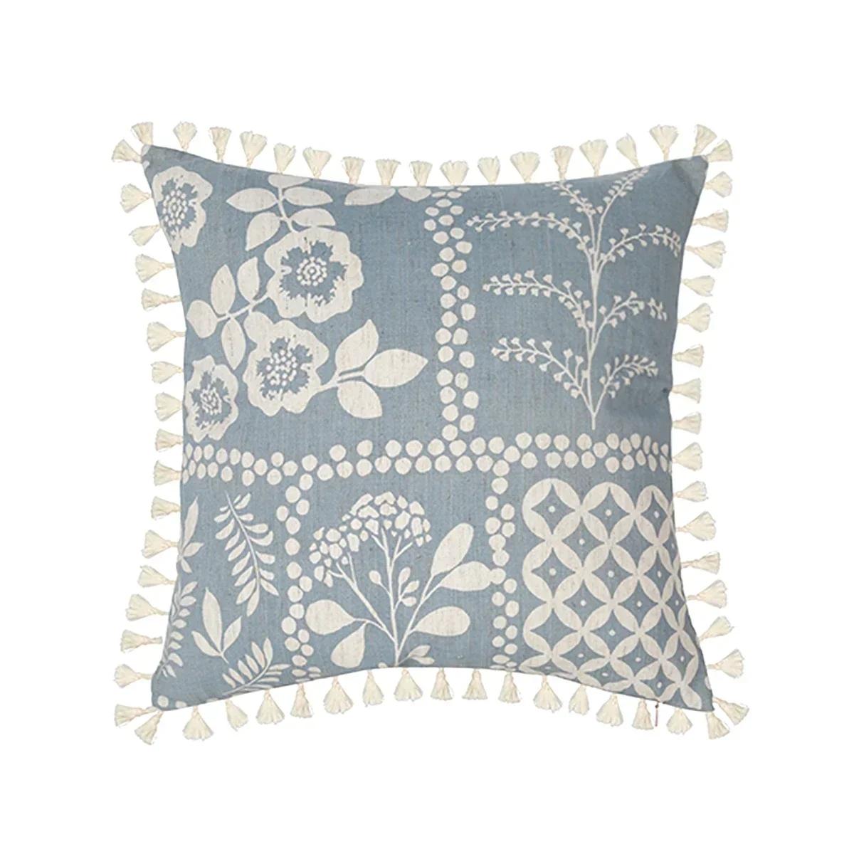 

Light Blue Baby Blue Pillow Covers Plaid Home Decorative Sofa Cushion Cover 30x50cm/45x45cm 1PC Cojines Decorativos Para Sofá