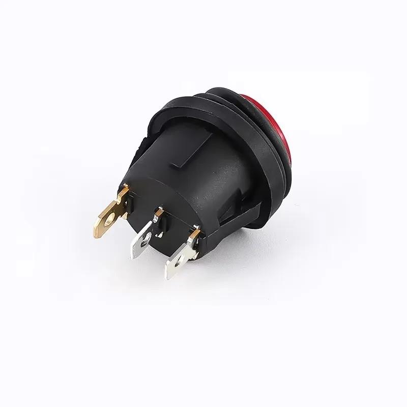 5PCS ON OFF Waterproof Vehicle Boat Switch 12V 220V Round Switch SPST 3Pin Rocker Switch 6A 10A 250V 125V AC LED