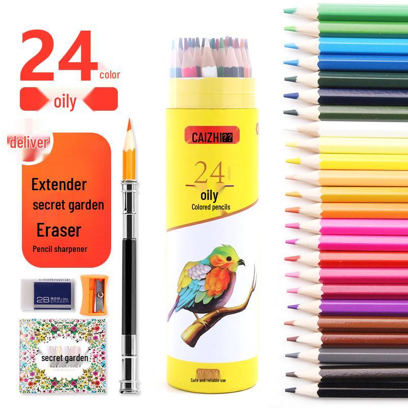 Sześciokątne Kredki Kolorowe Rozpuszczalne w Wodzie na Bazie Oleju - 12, 24, 36, 48, 72 Kolory - Zestaw do Rysowania dla Studenta