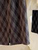 Damen Woll-Plaid-Midirock mit hoher Taille - Herbst/Winter 2025, Hüftbetont A-Linie mit Schlitz