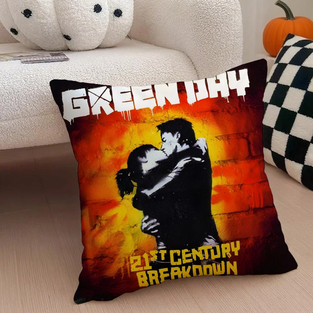 G-Green D-Day Band Album Pillow Case Anti-dustmite Pillowcase Invisible zipper silky short plush Sofa cushion cover
