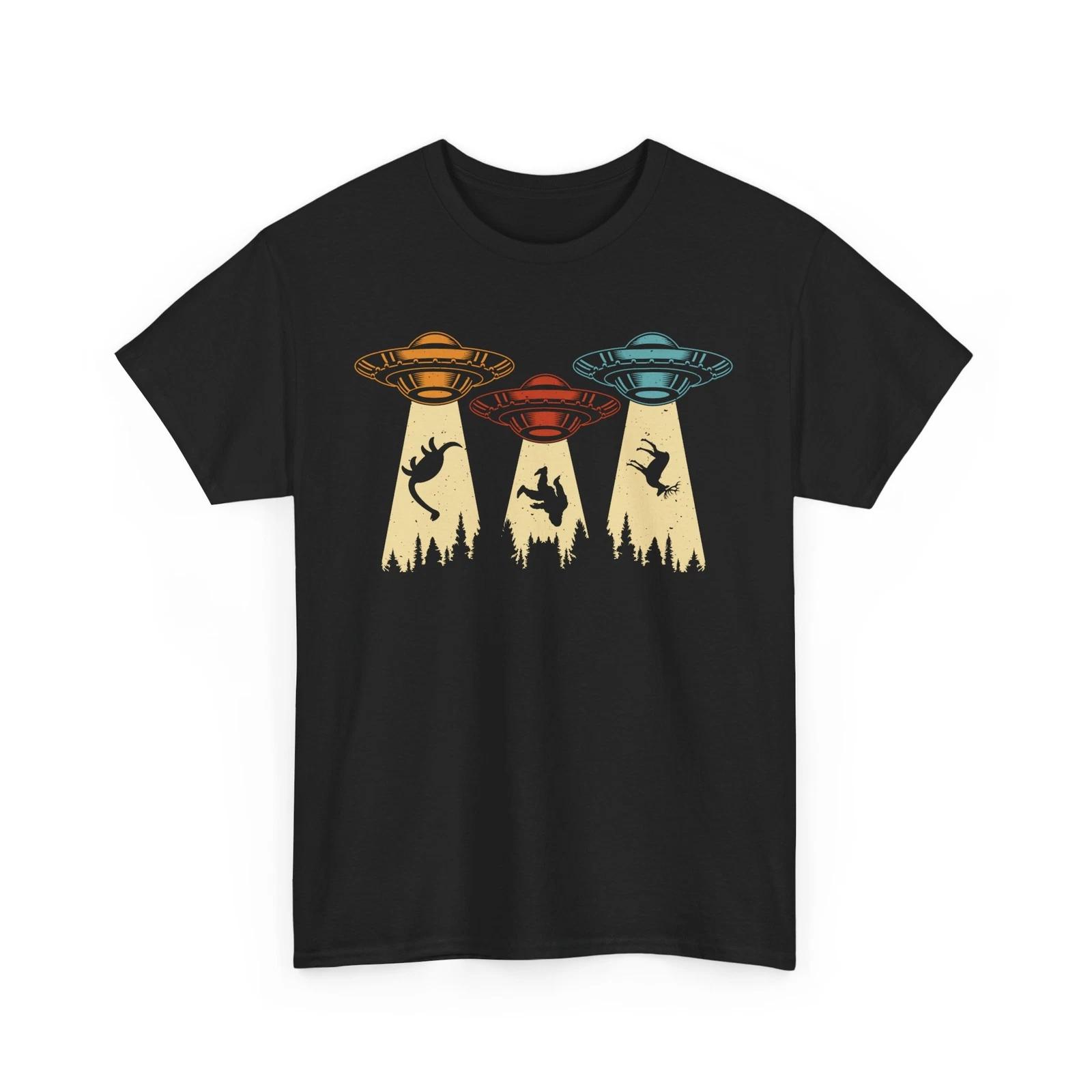 Cosmic Alien Shirt | UFO Graphic Tee | Sci-Fi Style Tee | Alien Abduction Shirt M