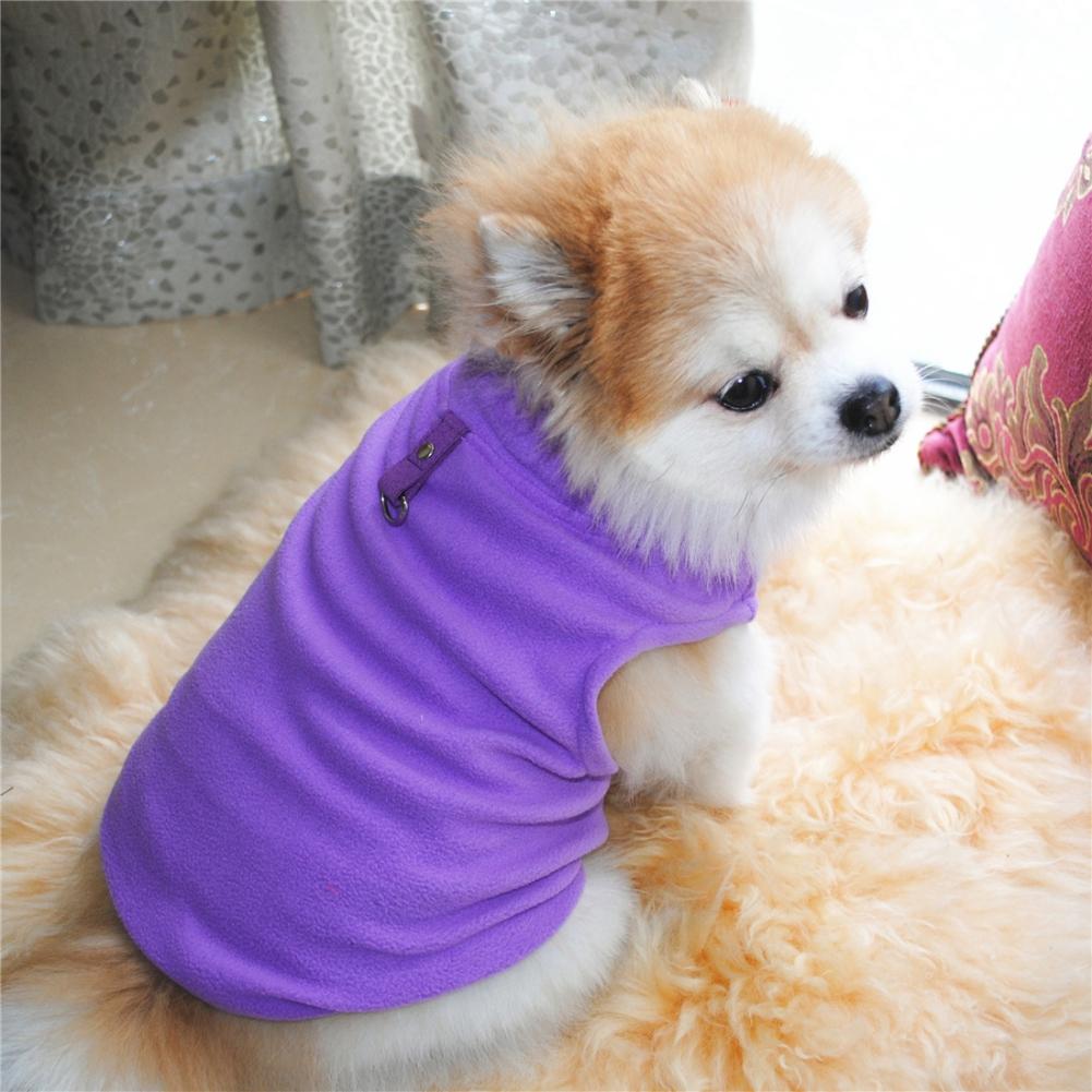 Fleece Vest Small Dog Pullover Fleece Jacket with Leash Ring Plaid Cold Weather Dog Clothes Pet Apparel Windproof Lightweight
