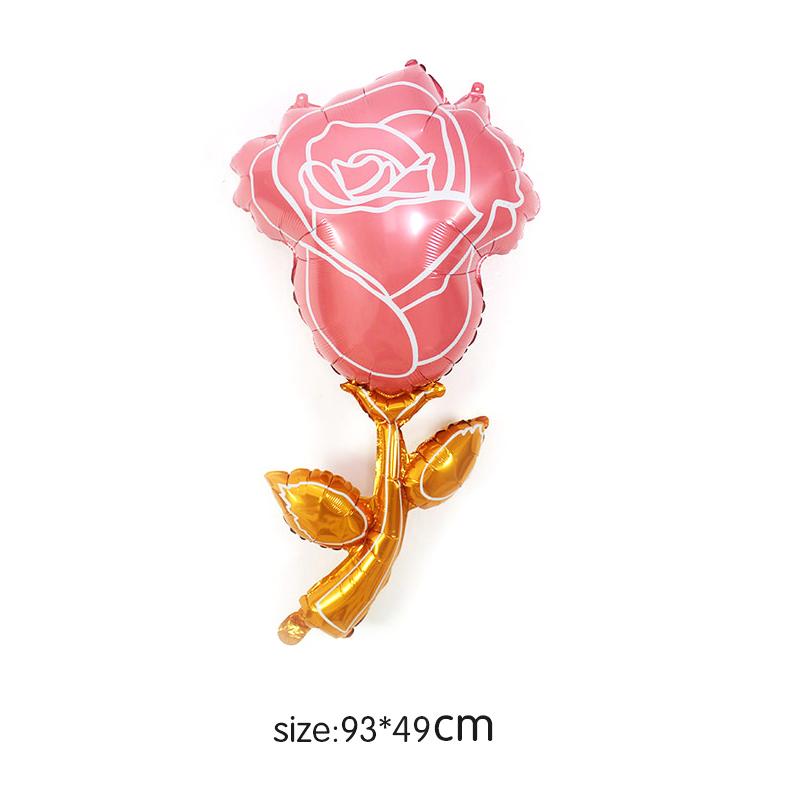 

Воздушный шар из алюминиевой фольги в форме цветка розы, украшение для атмосферы, композиция из цветочных шаров на День святого Валентина, День матери