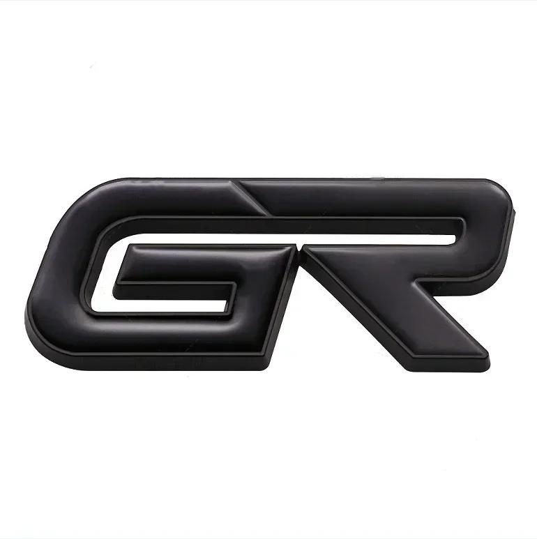 3D Metal GR Letters Front Grill Emblem Badge Rear Trunk Sticker Decals for S3 Corolla CHR RAV4 Yaris Prado Prius Camry JH3