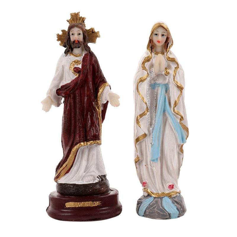 Jesuses Christs Handcrafted Sculpture 13.5cm Tall Holiday Tabletop Decoration