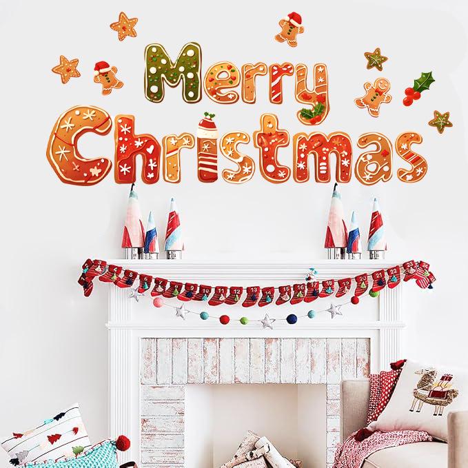 Christmas Gingerbread Man Wall & Glass Sticker - Cute, Warm, Decorative Background