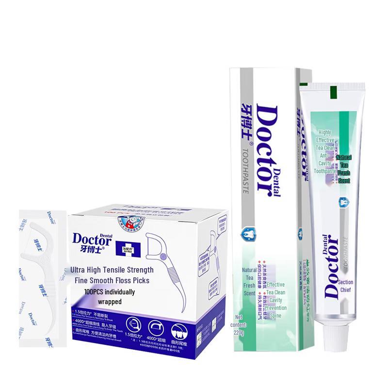 

Dr. Ya Dental Floss Picks & Tea Clean Toothpaste Bundle