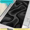 Tappetino Mouse Tappetino Scrivania con Bordo Cucito Gomma Antiscivolo Tappetino Gaming Tastiera Mouse Design Pattern Astratto Nero e Grigio