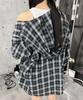 WEGO Figments Hooded Over Check Black Shirt, Women's,