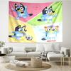Bluey Print Wandteppich, Hintergrund, Einfache Montage, Ideal für Schlafzimmer, Büro & Wohnzimmer, mit Ästhetischem Wandbehang Dekor.