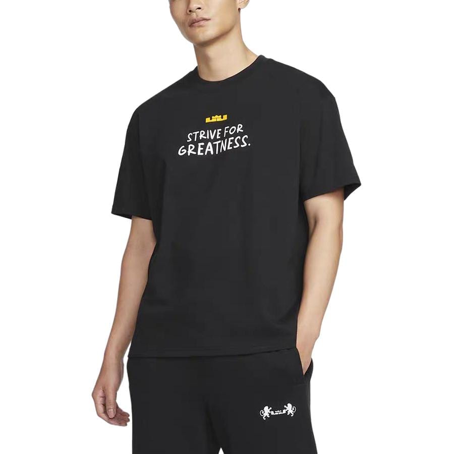 Nike T Shirts Men's Black Crew Neck Moderate Straight Fit HV4688-010