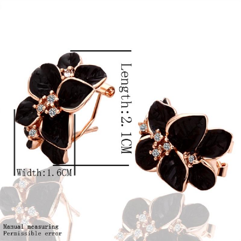 Fashion paired fashion 4-piece set jewelry set earrings sparkling flower design ring with daily clothing party accessories necklace
