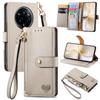 For Realme 14 Pro+ 5G Case RFID Blocking Zipper Pocket Leather Wallet Phone Cover with Strap