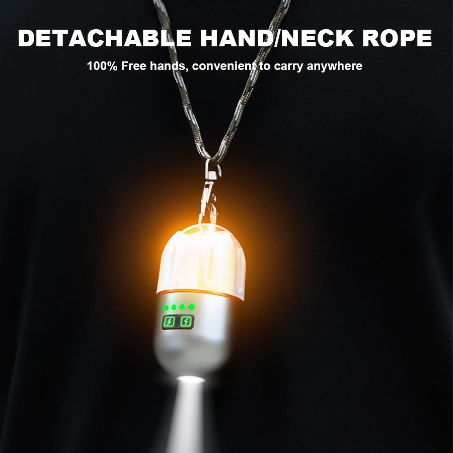 New Multifunctional Camping LED Flashlight Built-in Battery USB Rechargeable Outdoor Camping Hanging Magnetic Emergency Torch