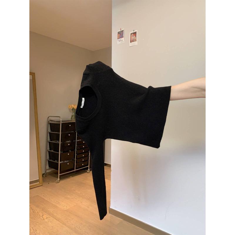 Autumn new temperament slim-fitting u-neck inner with long-sleeved Andy fleece knitted sweater bottoming sweater women's sweater