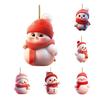 Christmas Ornament 2D Cartoon Snowman Shape Hanging Decoration with Lanyard Festive Atmosphere Christmas Decor