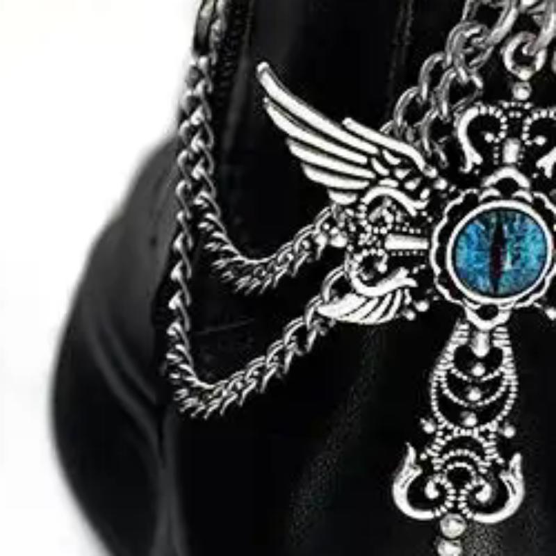 1pc Titanium Steel Shoe Chain Metal Entagram Pendant Women Shoes Decoration Accessories Boots Shoe Party Diy Jewelry