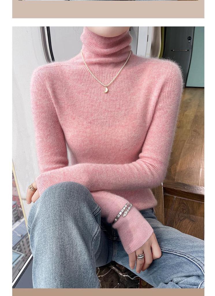 Women's Slim Fit Cashmere Turtleneck Sweater - Soft, Smooth, High-Neck Base Layer, Flattering Fit.