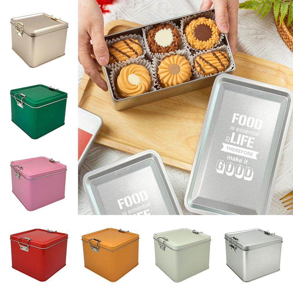 120*120*95mm Metall Aufbewahrungsbox Mehrfarbig Süßigkeitenbox Robuster Schnappverschluss Eisenbox Geldbehälter