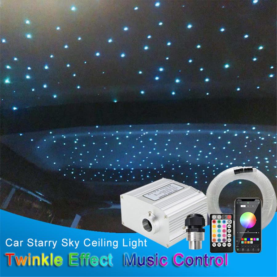 Car RGBW LED Starry Sky Ceiling Light 380 Pcs Mixed Fiber Optic RF/APP Control