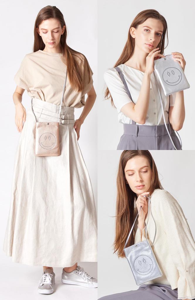 [Salon de Alphard] Smartphone-Umhängetasche, Smartphone-Tasche, Damen, Echtes Leder, Leicht, Crossbody, Designer, Süß, Stilvoll, Funkelnd,