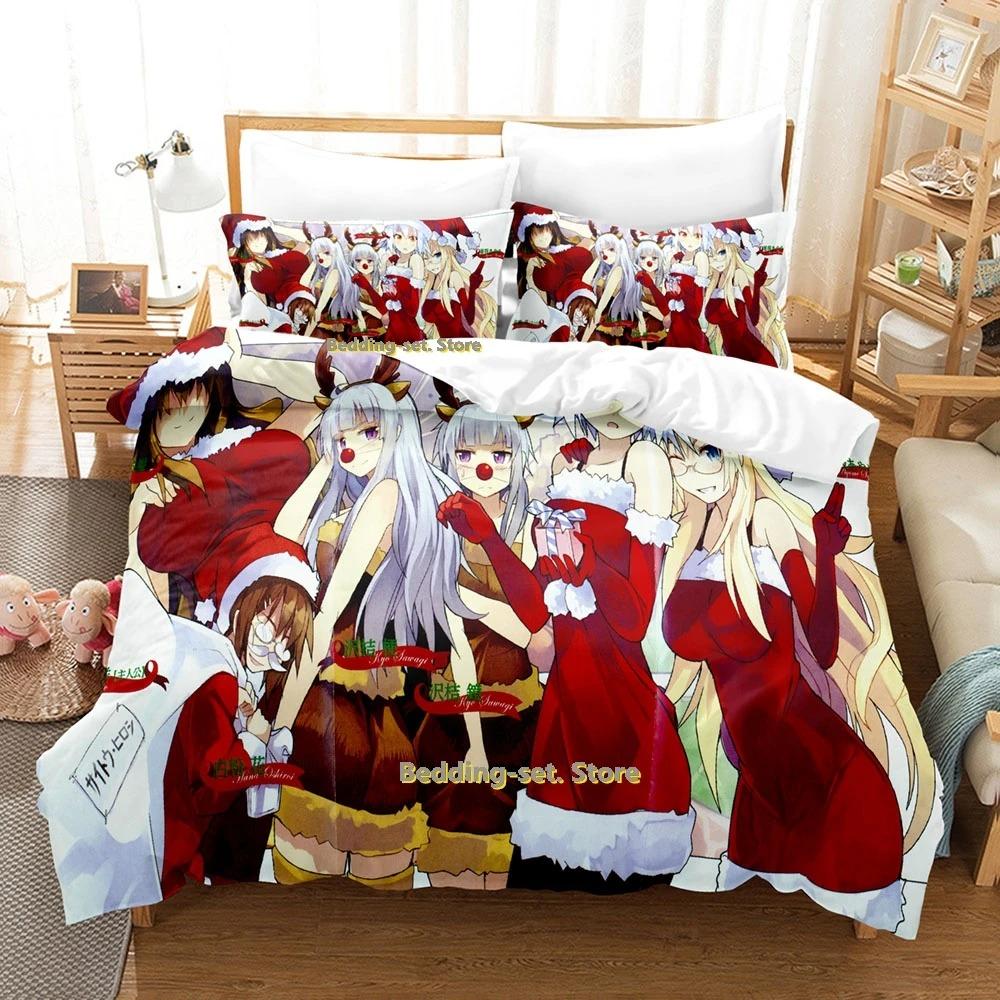 Ben-To Bettwäscheset Einzelbett Twin Full Queen King Size Bettset Erwachsene Kind Schlafzimmer Bettdeckenbezug Sets 3D Druck Anime Bettlakenset