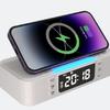 Wireless Charging Bluetooth Speaker Clock FM Radio Night Light Electric Dual Speaker Loud Alarm Clock USB and Type-C port Charing for phone