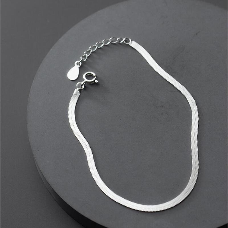 Neues 925 Reines Schlangenknochen Armband Einfacher Stil Charm Doppelreihiges Armband Geburtstagsfeier Geschenk für Frauen Exquisiter Schmuck