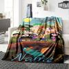 Custom Name Phineas Ferb's Backyard Adventure flannel Blanket for Super Soft Cute Comfort Blanket for Travel Bedding Couch Sofa Blanket