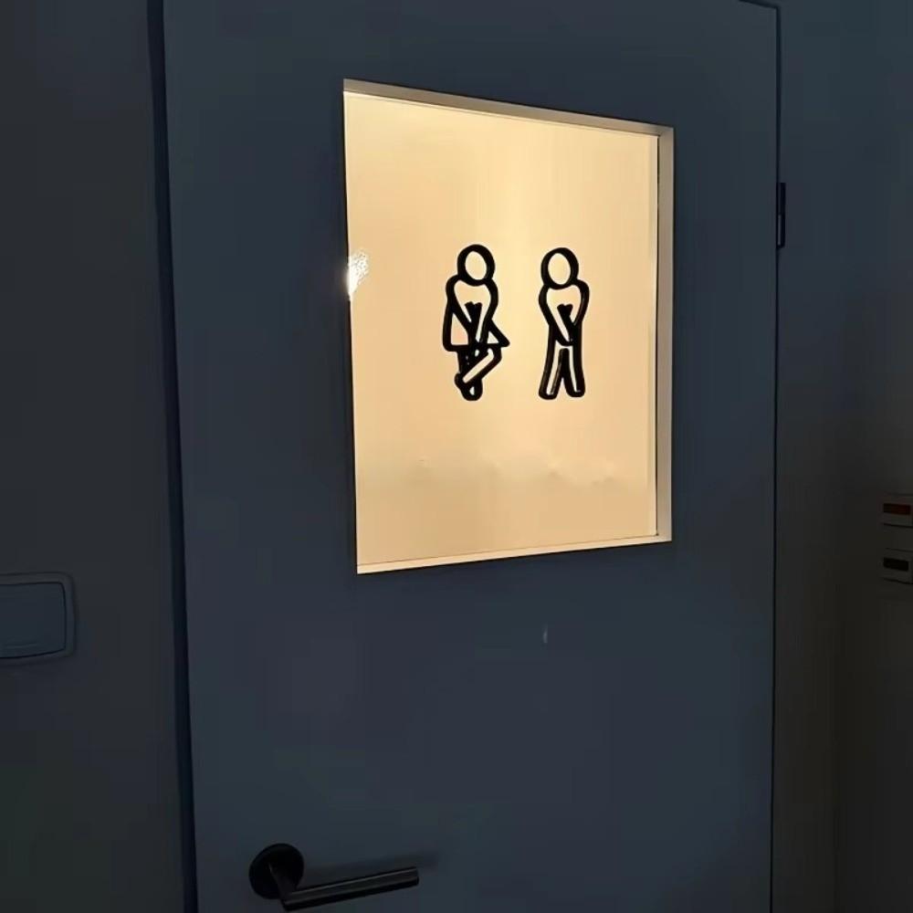 2D Flat Toilet Signage 12cm Gender Signs Modern WC Door Signs  Shopping Mall