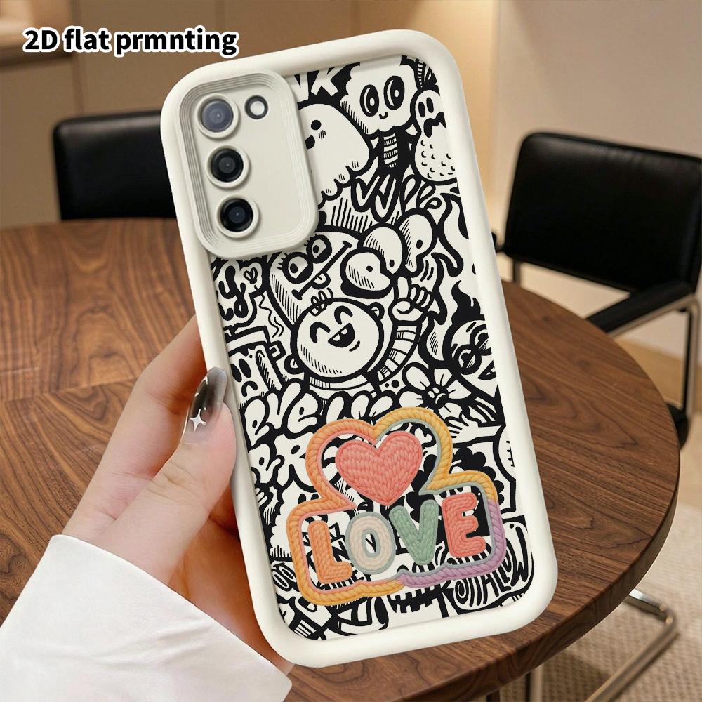 Phone Case: 2D Flat Samsung Galaxy A34 A35 M05 M06 S20 S22 S21 FE Plus 5G Protective Case, Heart Sign, Christmas and Halloween Gift