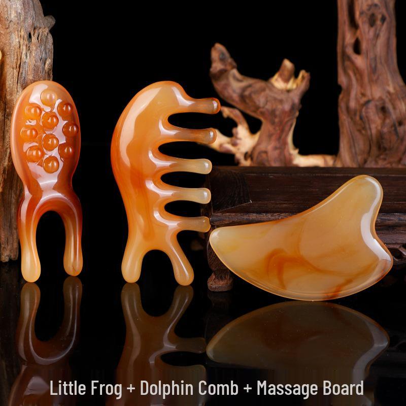 Resin Ox Horn Massage Board for Facial Acupoints and Meridian Scraping