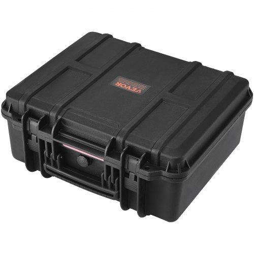 VEVOR Hard Pistol Cases with Pre-cut PU Foam, Waterproof & Dustproof Hard Gun Case for 6 Pistol, 19.3×17.1×8.3 in Lockable Pistol Case, Black