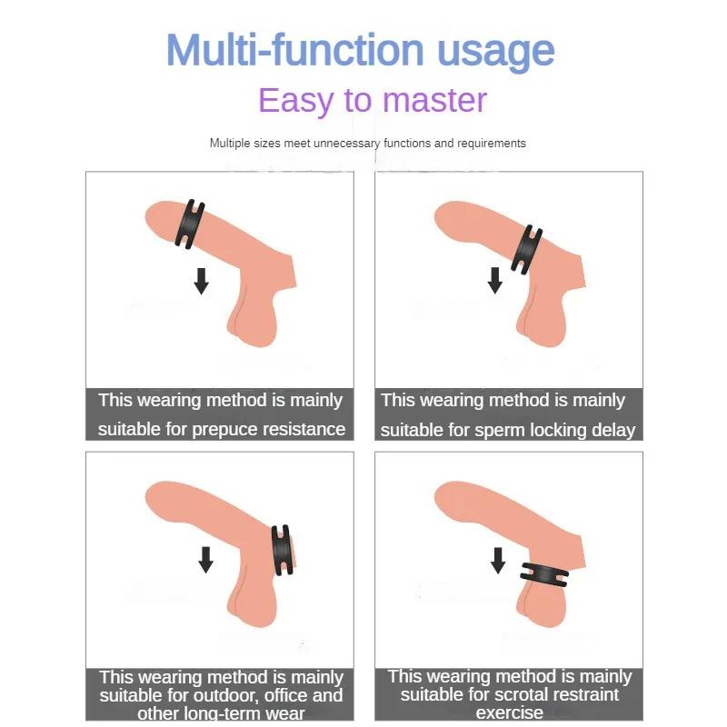 Reusable Silicone Stretchy Penis Ring Delay Ejaculation Cock Ring Man Sex Erectile Time Lasting Penis Enlargement Adult Sex Toys