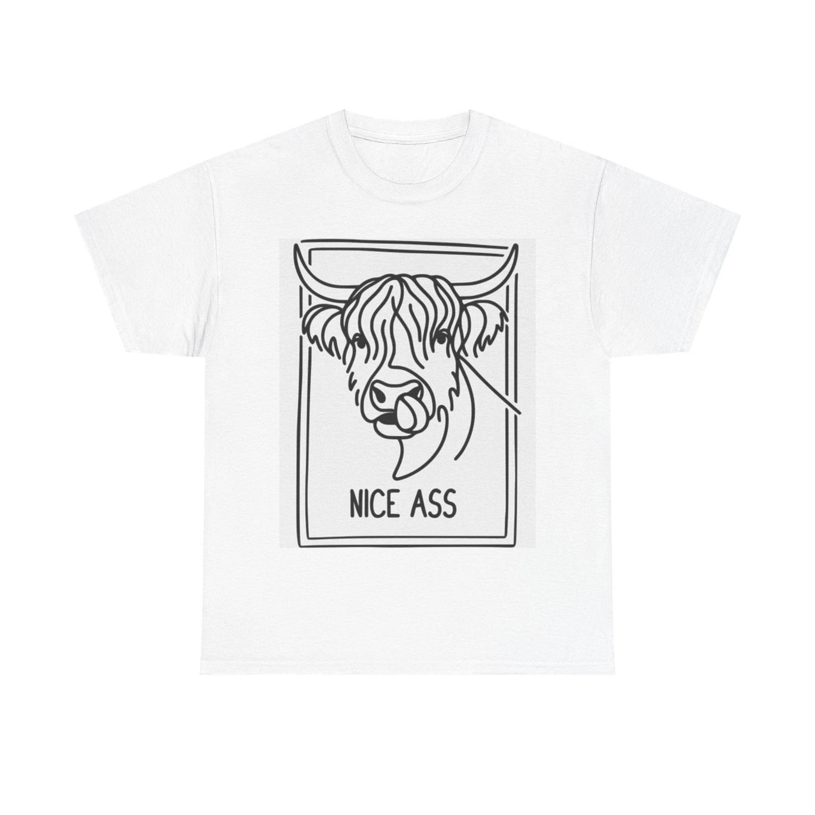 Nice Ass Funny Graphic Shirt Bull Unisex Heavy Cotton Tee S